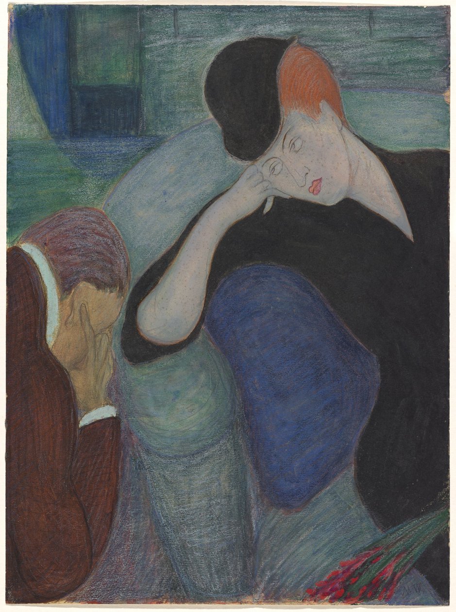 Intérieur avec couple assis - Marianne von Werefkin