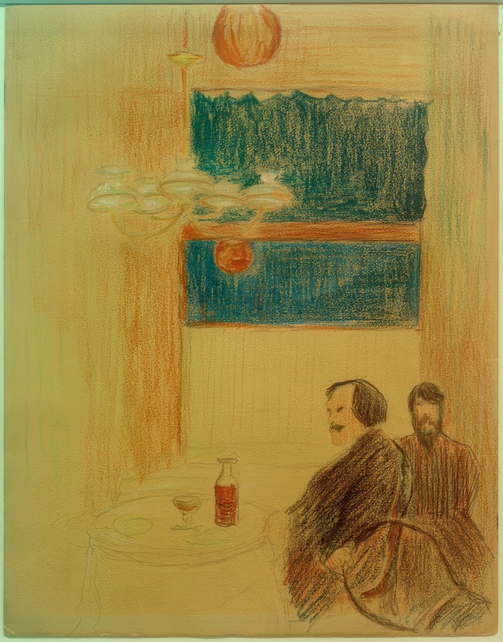 Deux hommes dans un restaurant - Marianne von Werefkin
