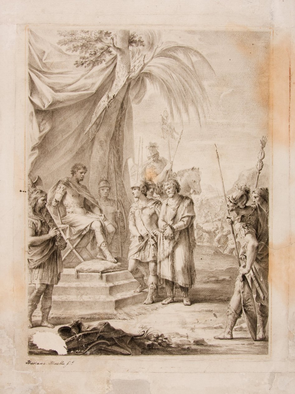 Jugurtha lié et remis à Silanus, qui le conduit à Marius - Mariano Salvador Maella