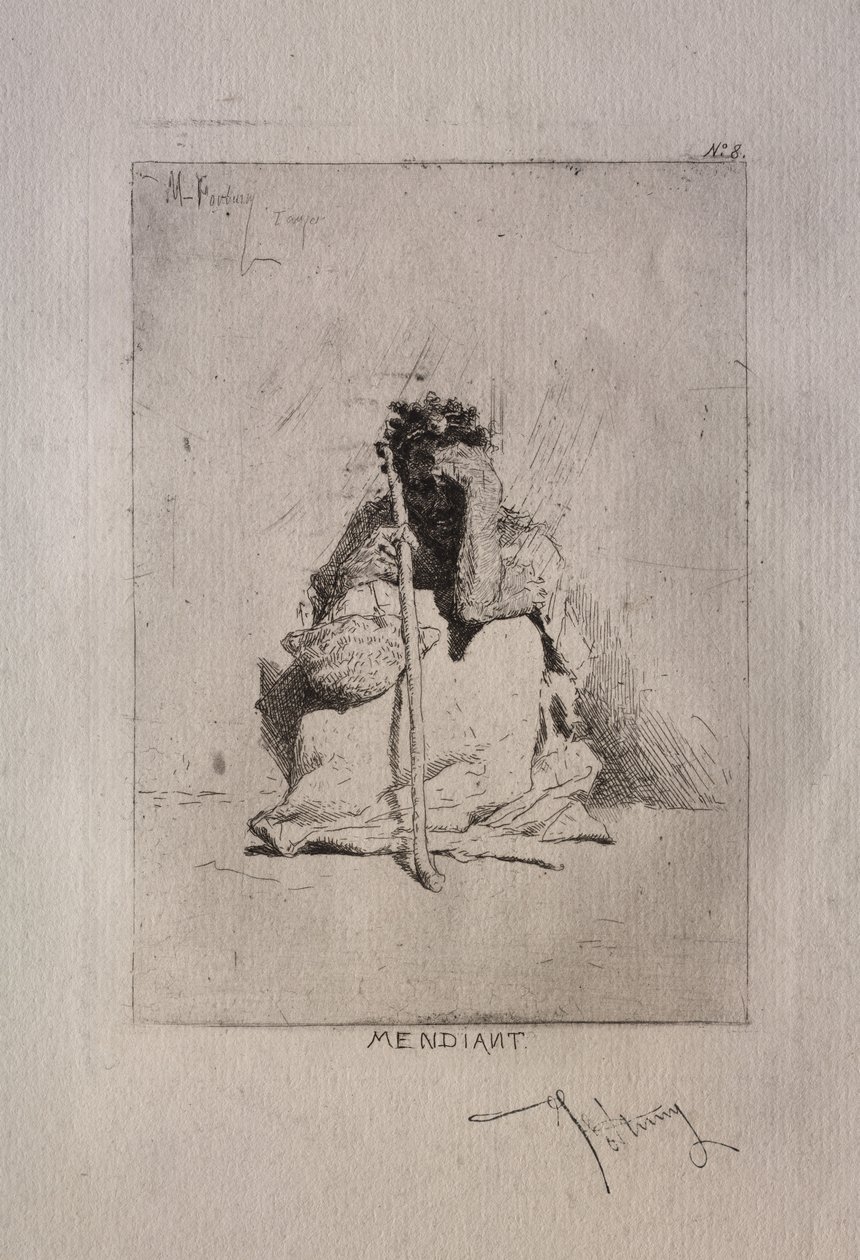 Mendiant accroupi - Mariano Fortuny y Carbó