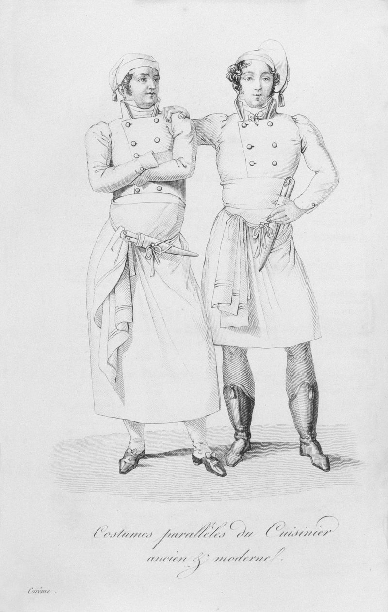 Costumes de cuisiniers de différentes époques, de 