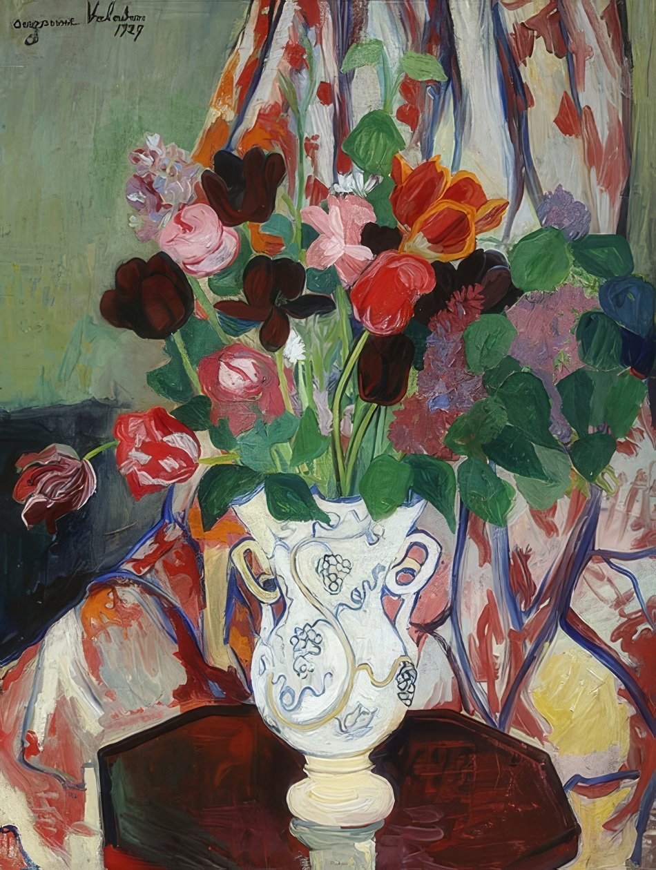 Vase avec des tulipes - Marie Clementine (Suzanne) Valadon