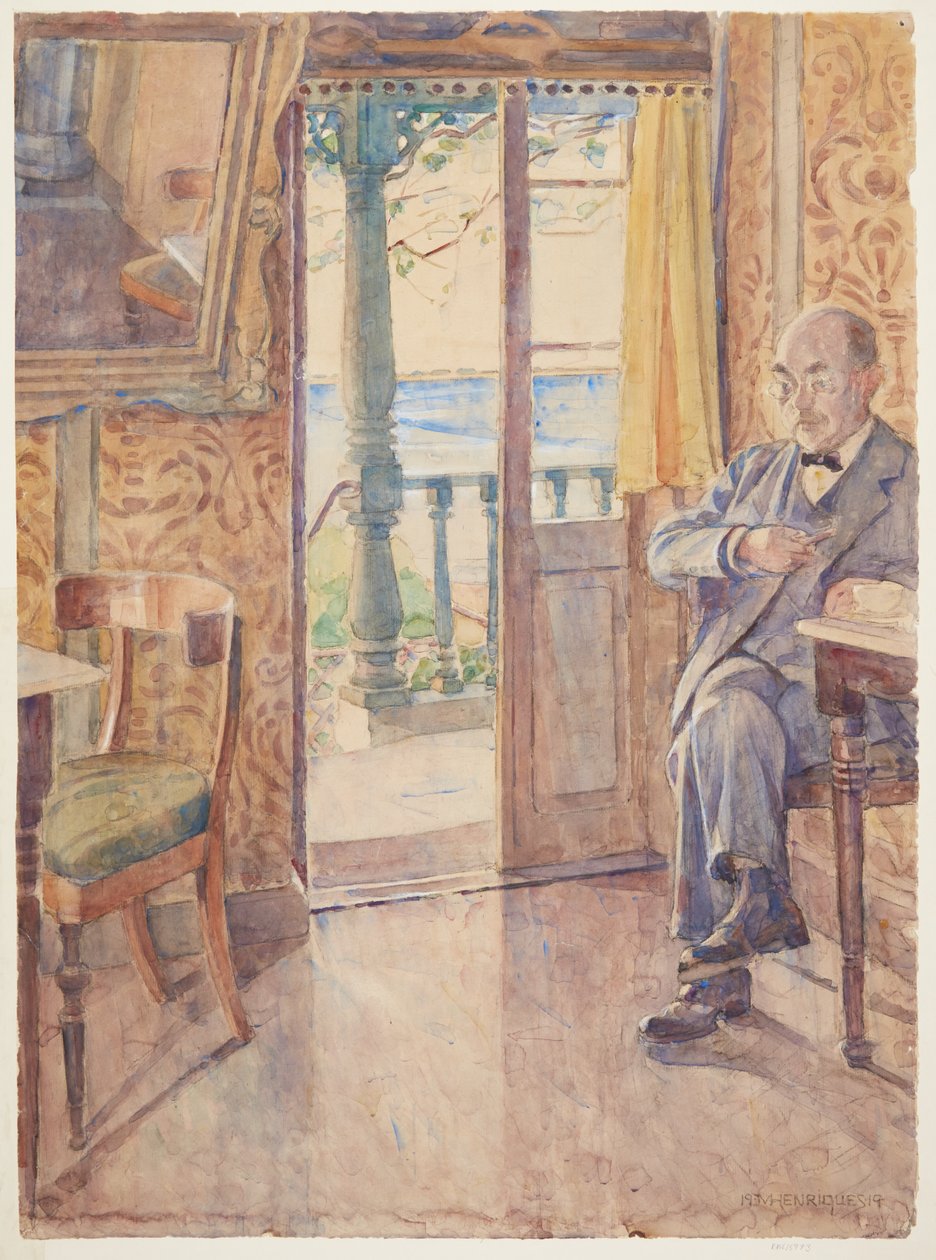 Le peintre Tom Petersen, assis dans une véranda - Marie Henriques