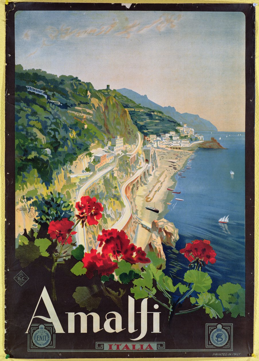 Affiche publicitaire pour la Côte Amalfitaine - Mario Borgoni