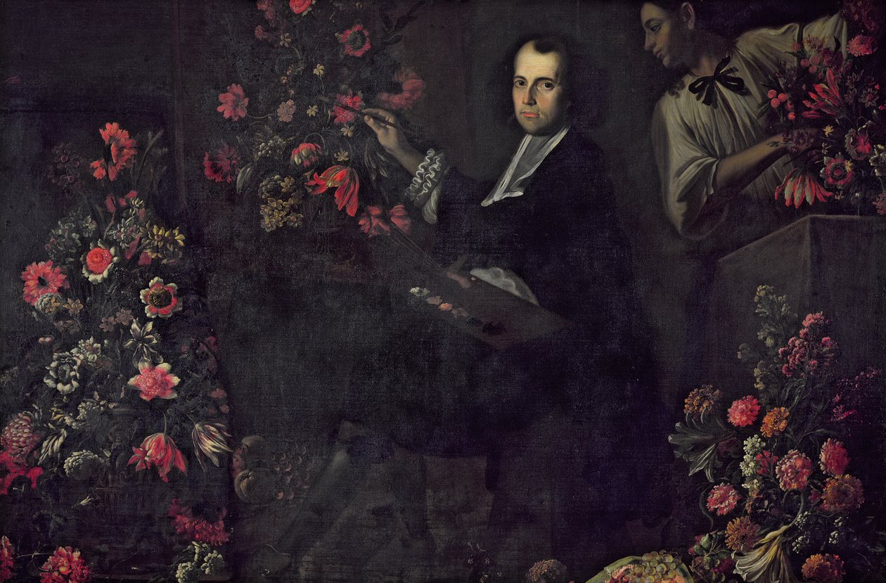 Autoportrait avec un serviteur, c.1650 - Mario dei Fiori