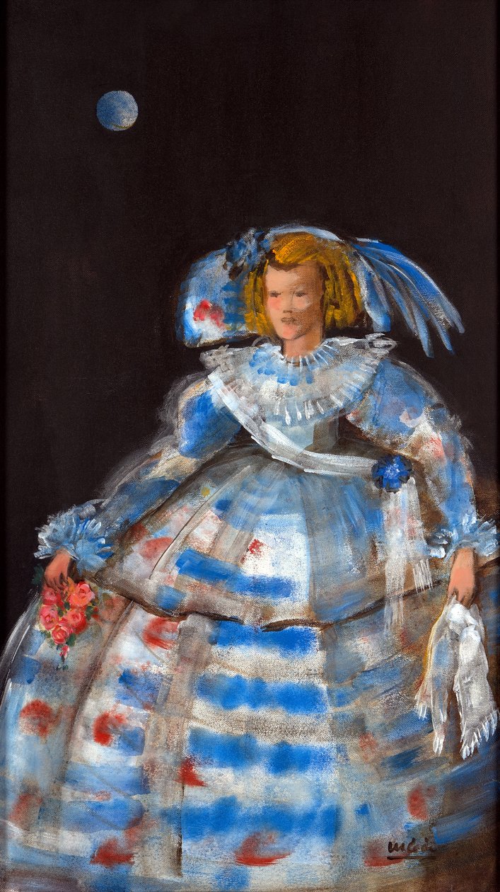 Menina avec lune bleue - Marisa Leon