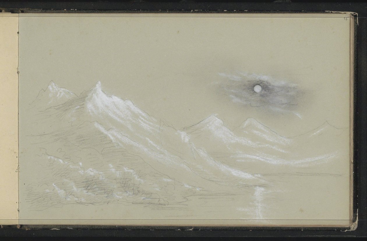 Paysage avec sommets enneigés - Marius Bauer