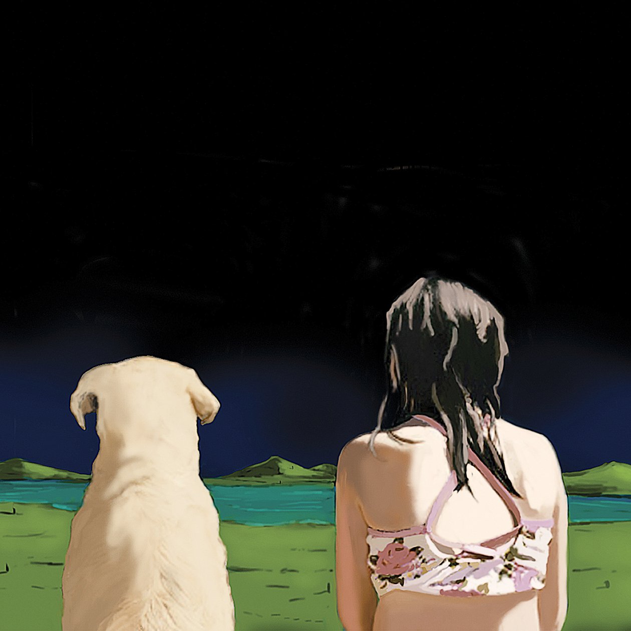 Fille et labrador jaune - Marjorie Weiss