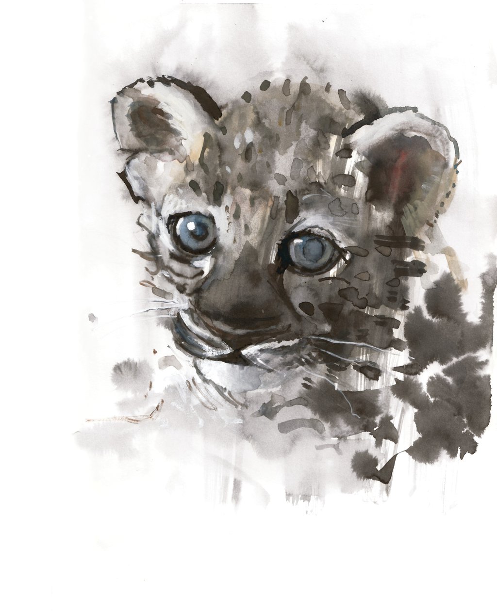 Yeux bleus (bébé léopard arabe), 2008 - Mark Adlington