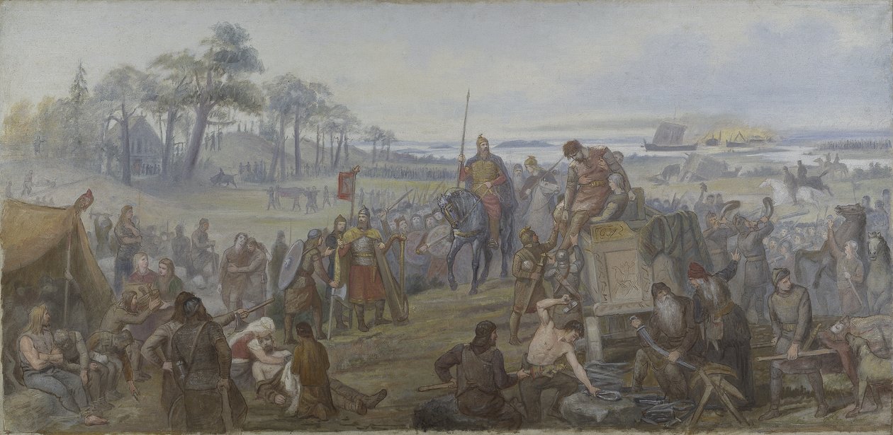 Après la bataille de Fyrisvall, vers 1890 - Mårten Eskil Winge
