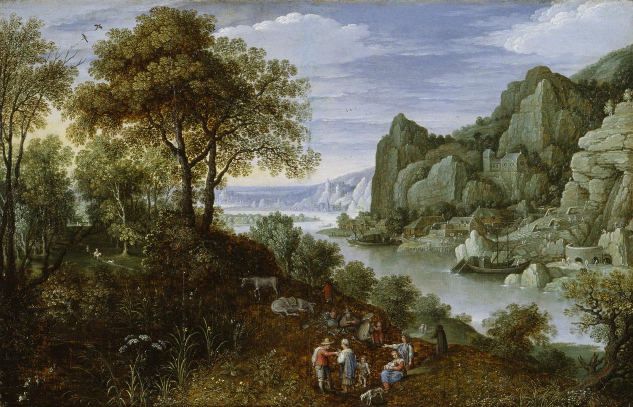 Paysage fluvial avec exploitation minière, 1620-29 - Marten Ryckaert
