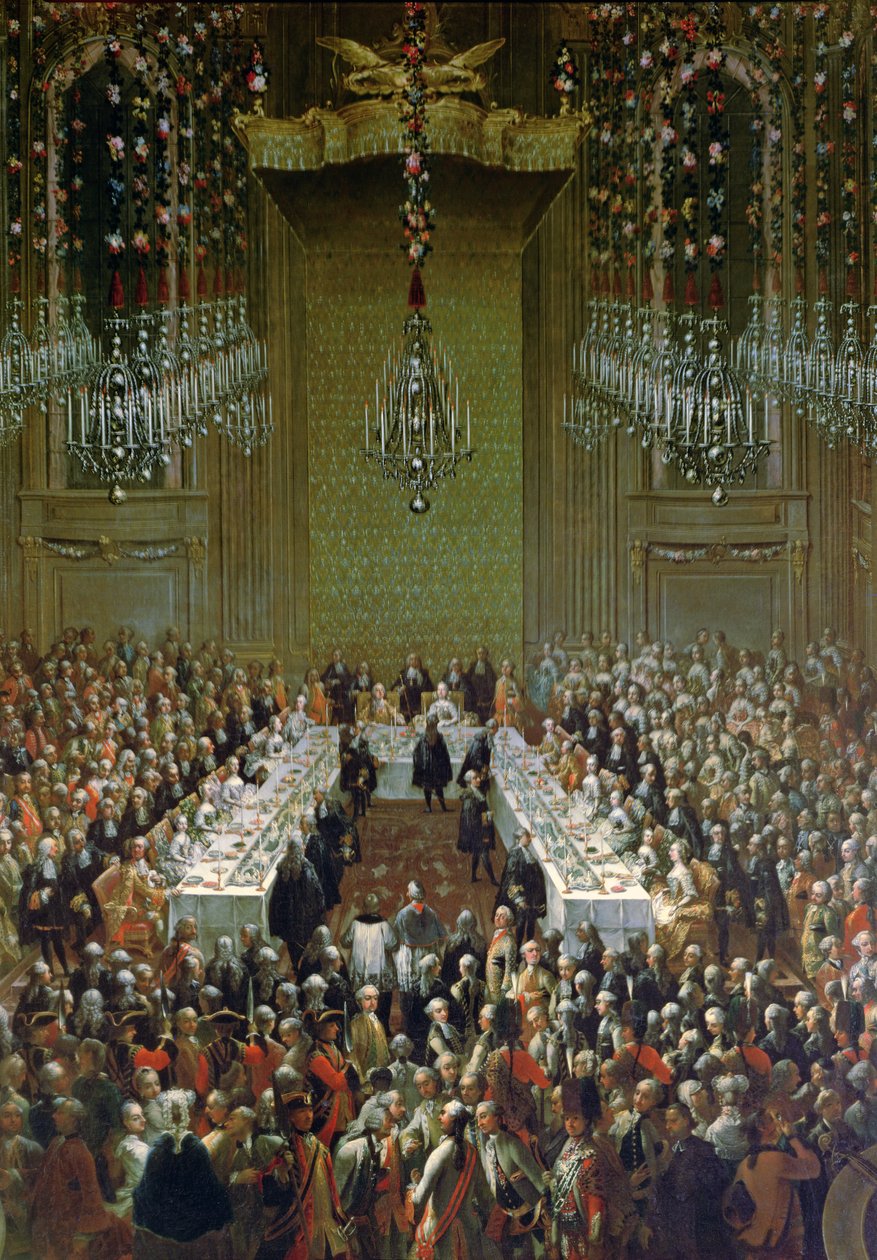 Banquet dans la Redoutensaal, Vienne, 1760 (détail) - Martin II Mytens or Meytens