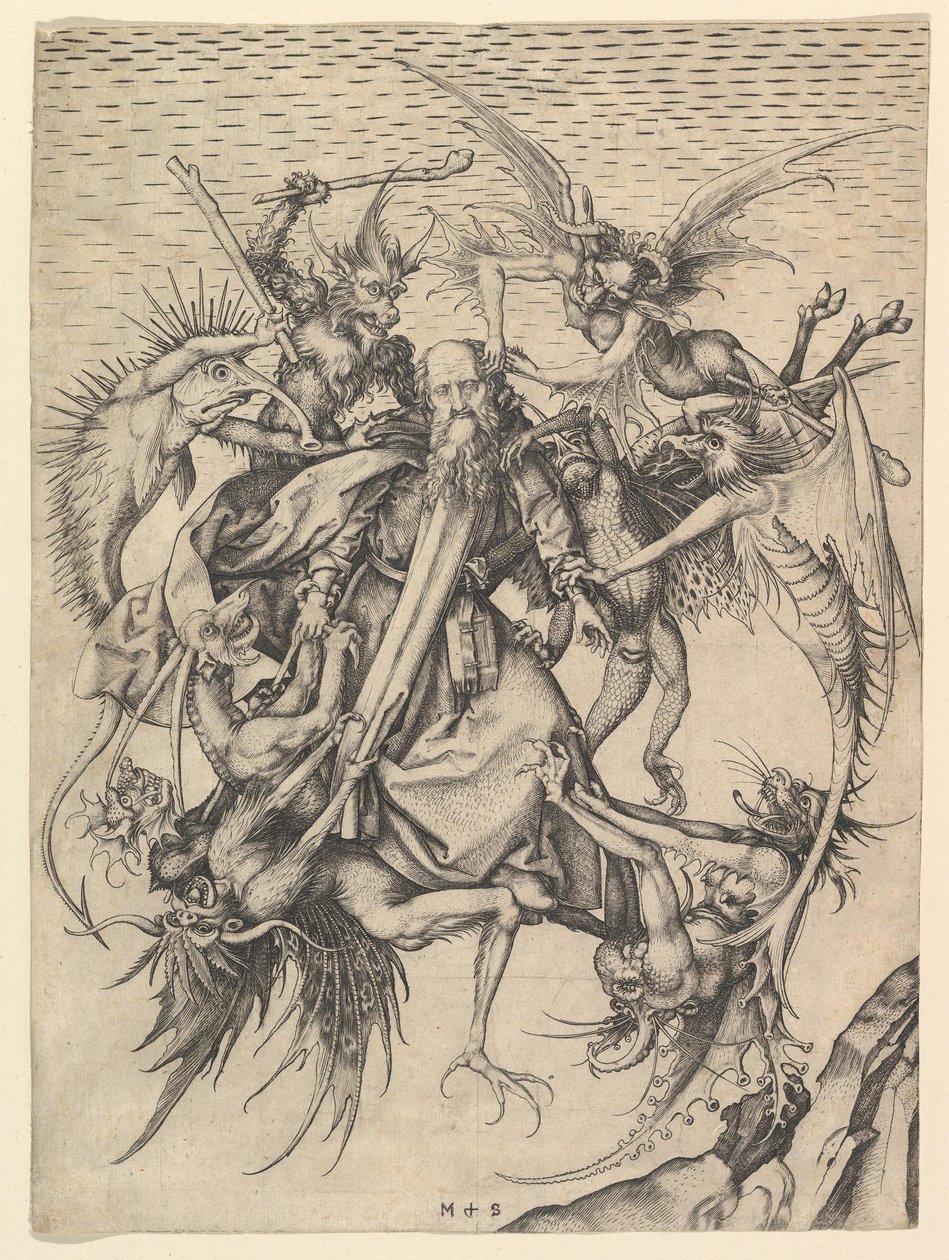La Tentation de Saint Antoine (gravure) - Martin Schongauer