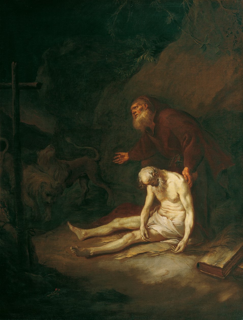 Les saints ermites Antoine et Paul - Martin Johann Schmidt