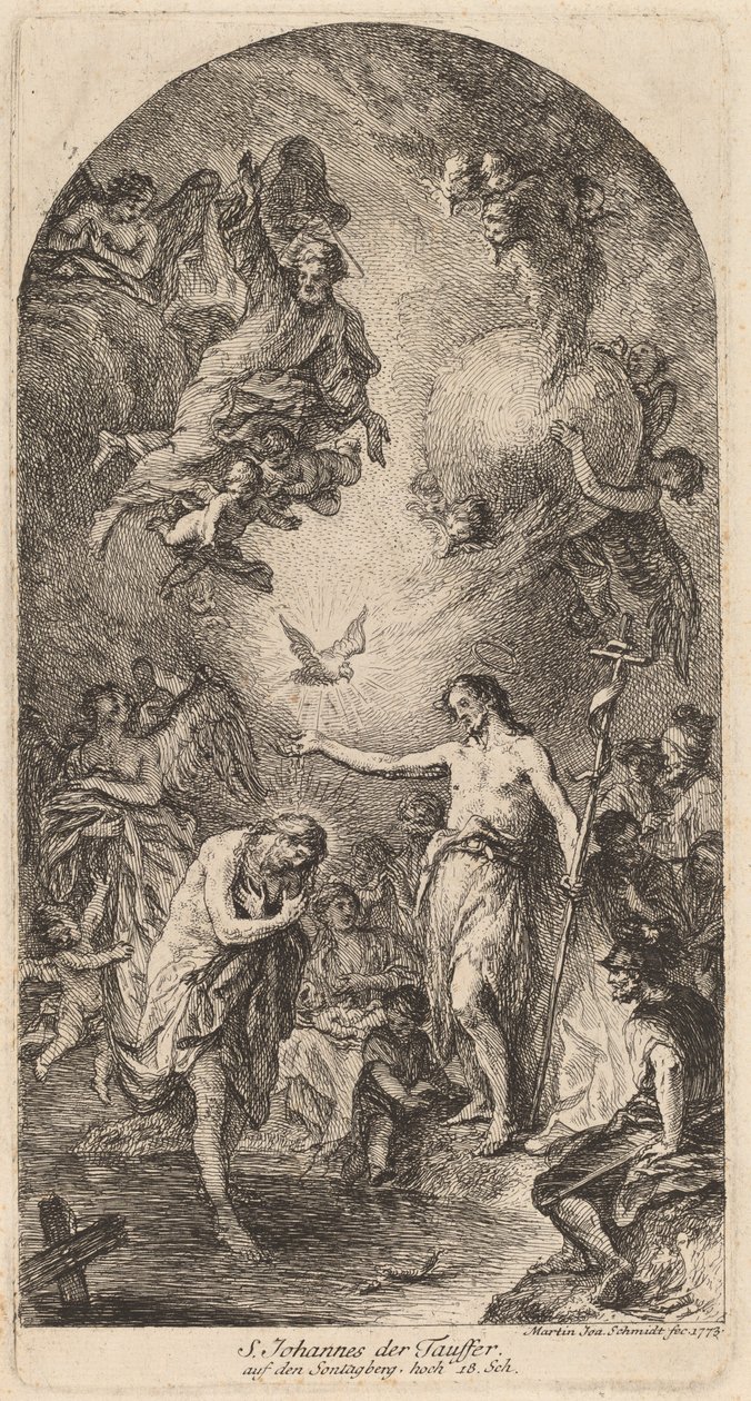 Le baptême du Christ - Martin Johann Schmidt
