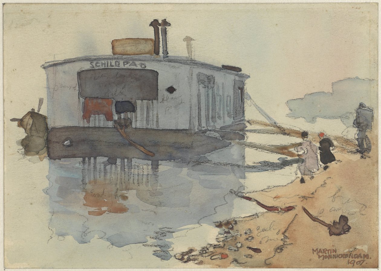 Navire La Tortue sur une rive - Martin Monnickendam