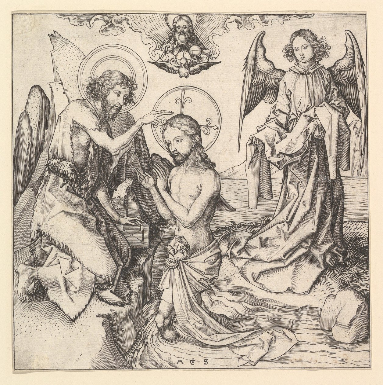 Baptême du Christ, vers 1470-1474 - Martin Schongauer