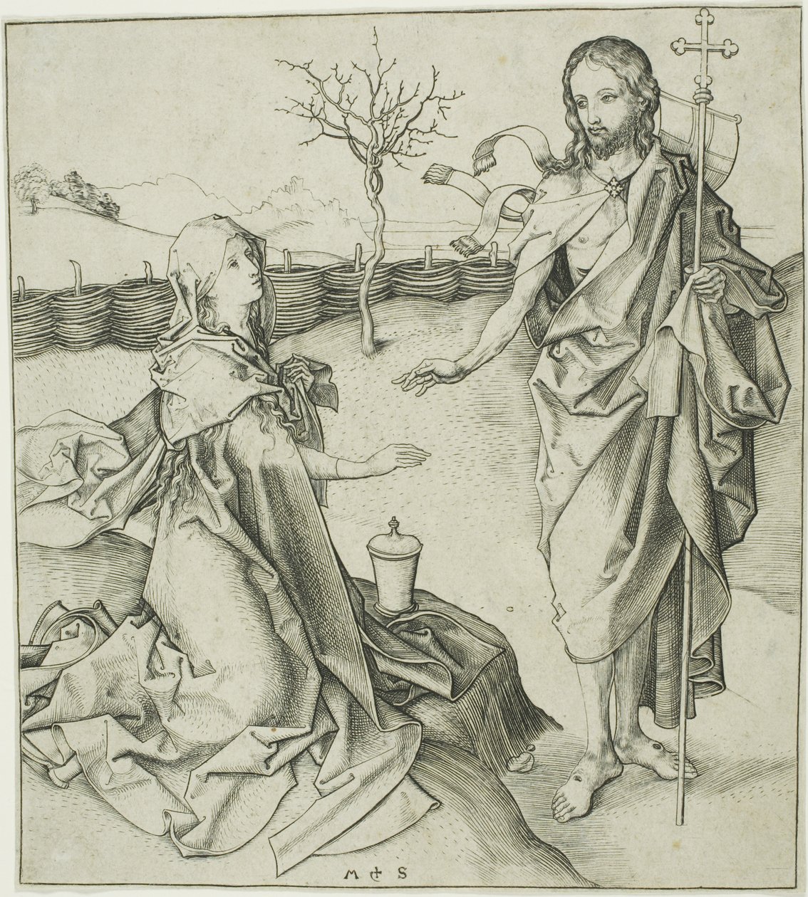 Le Christ apparaissant à Madeleine—Noli Me Tangere - Martin Schongauer
