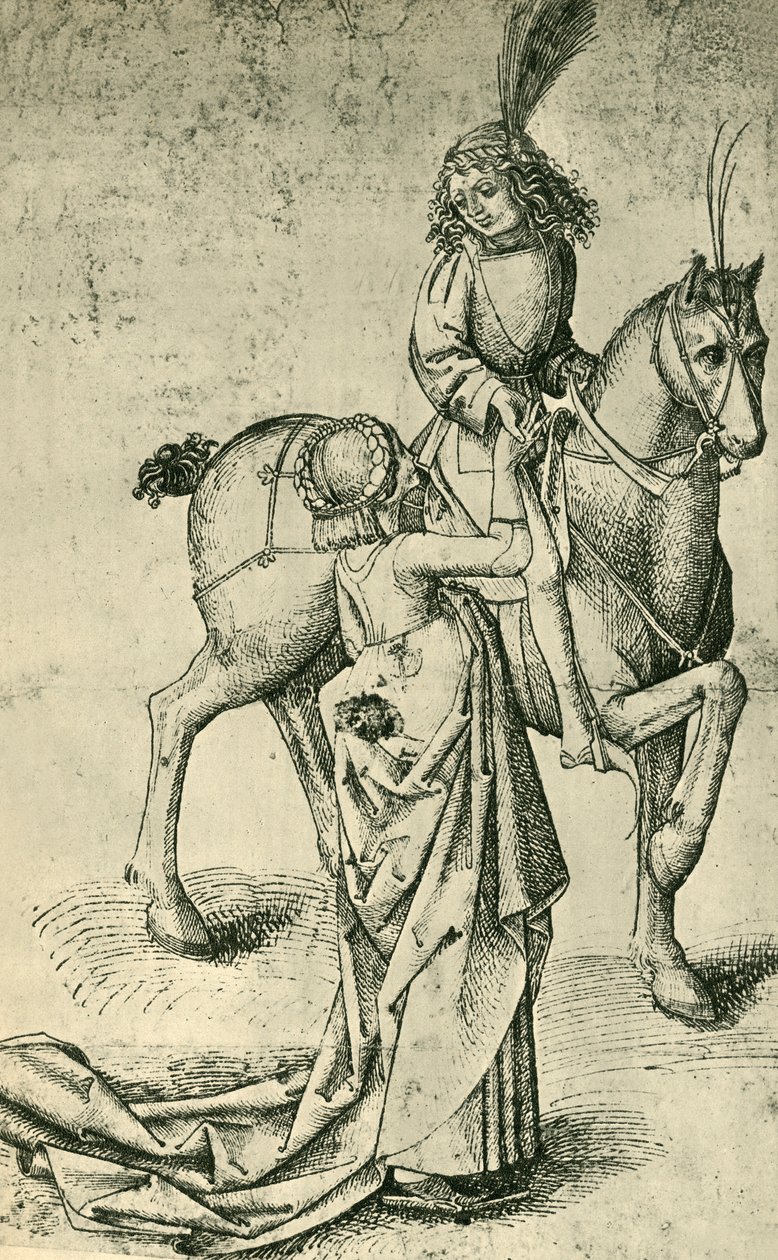 Cavalier et femme, vers 1480, 1943 - Martin Schongauer