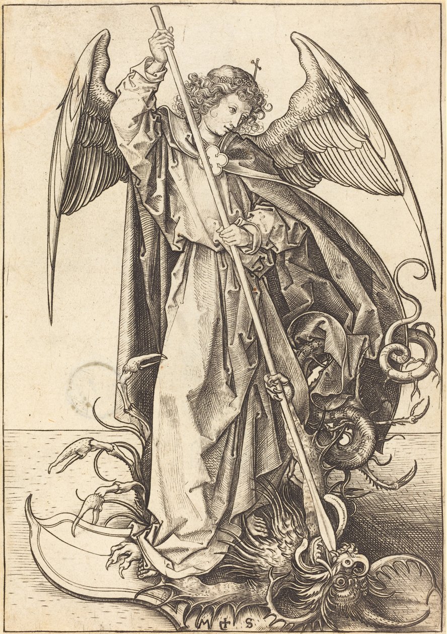 Saint Michel terrassant le dragon - Martin Schongauer