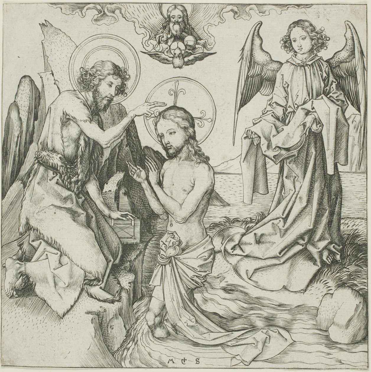 Le baptême du Christ - Martin Schongauer