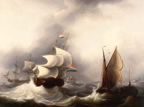 Navires dans une houle - Martin Schouman
