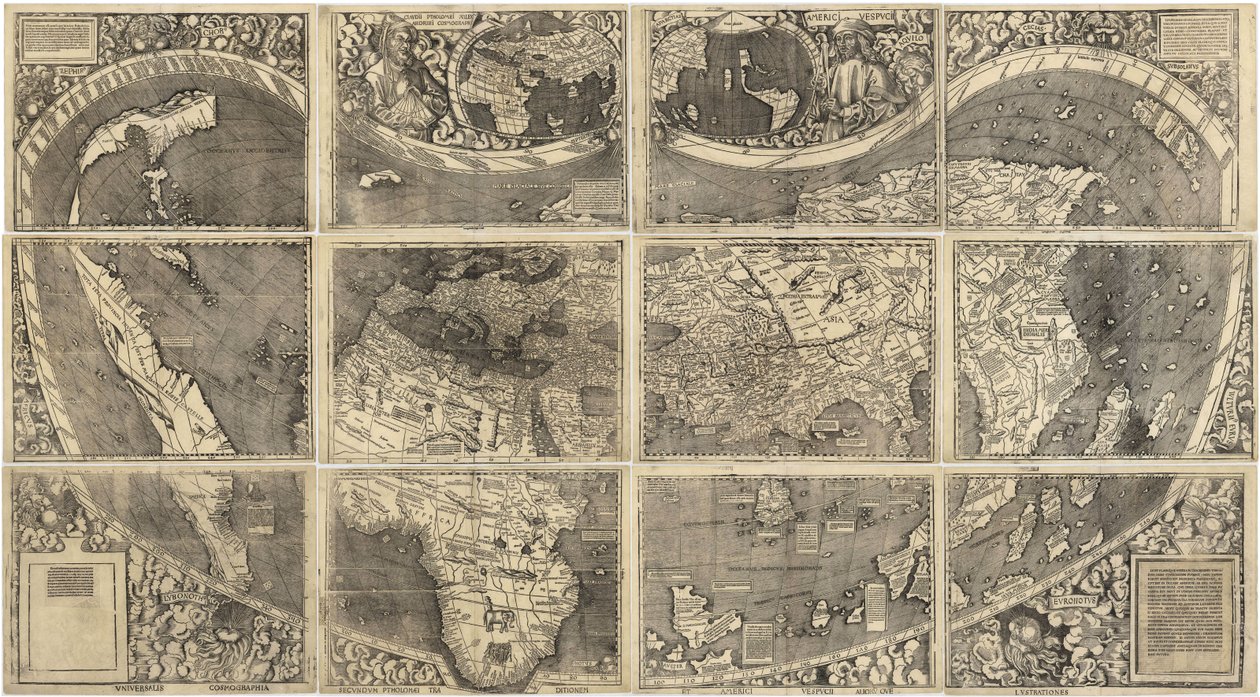Carte du monde Universalis Cosmographia, 1507 - Martin Waldseemuller
