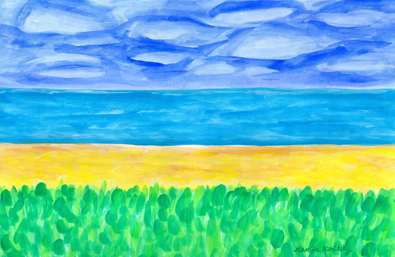 Plage de sable jaune et mer turquoise - Martina Konitzky