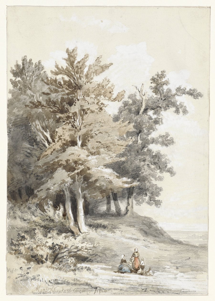 Lisière de forêt avec figures - Martinus Antonius Kuytenbrouwer jr.