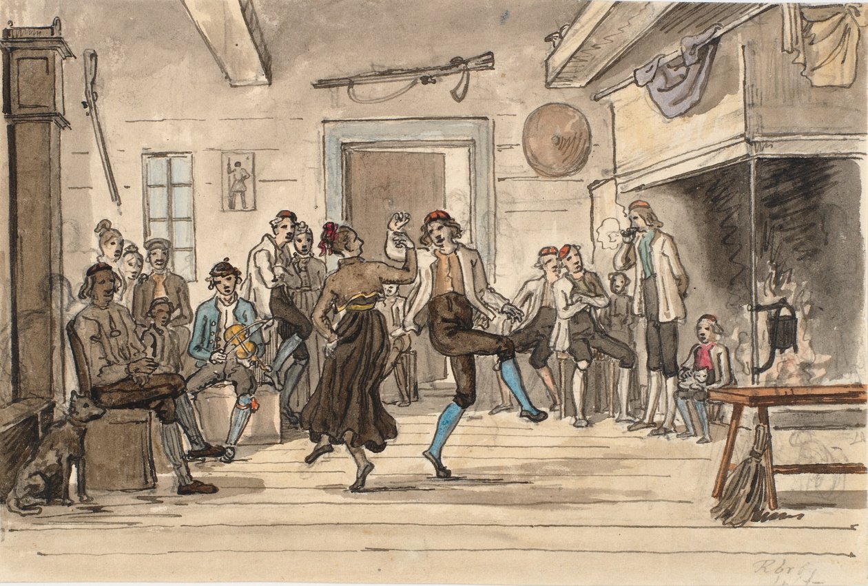 Danse dans une ferme norvégienne - Martinus Rørbye