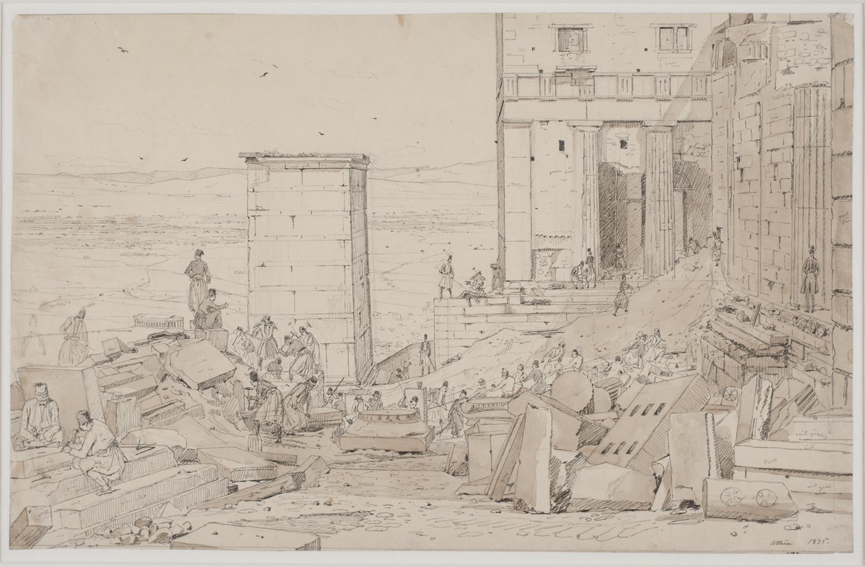 Fouilles devant les Propylées - Martinus Rørbye