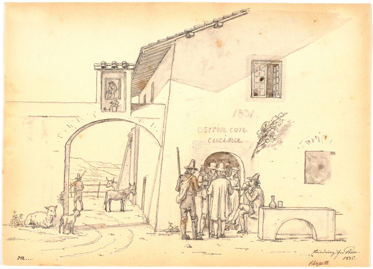 Italiens devant une fromagerie - Martinus Rørbye