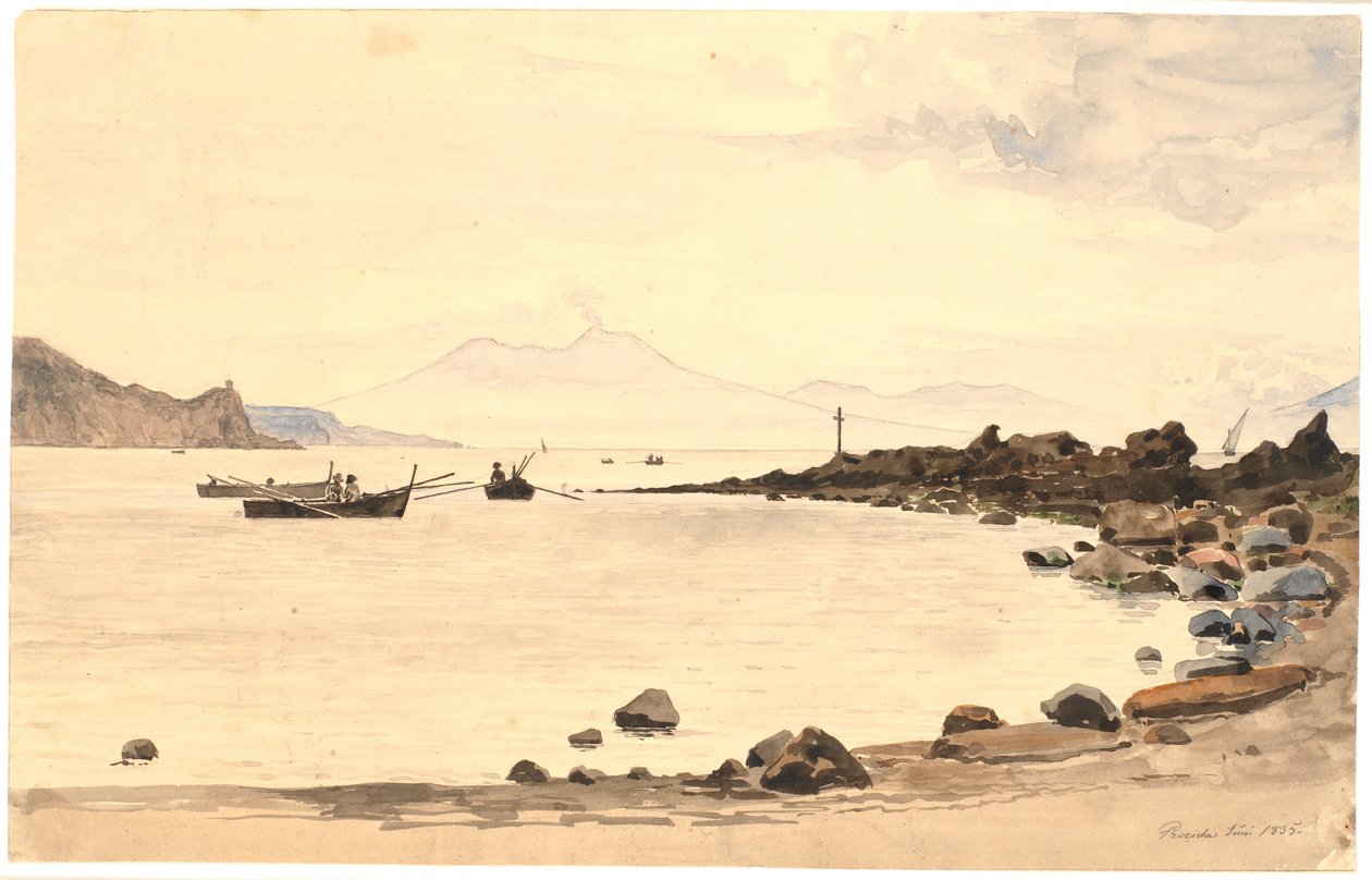 Vue sur le Vésuve depuis Procida - Martinus Rørbye