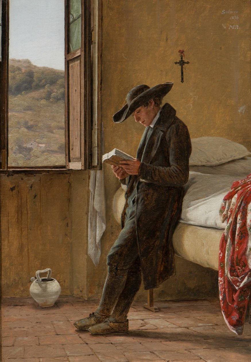 Jeune clergyman lisant - Martinus Rørbye