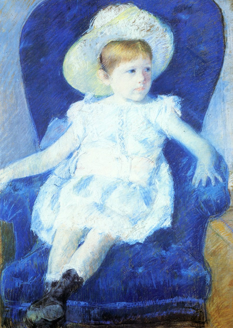 Elsie dans une chaise bleue - Mary Cassatt