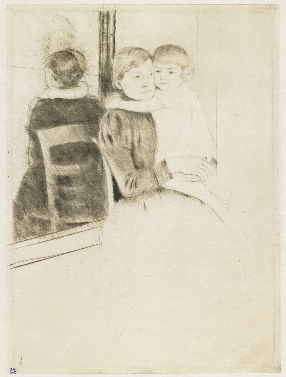 Le miroir, 1891 - Mary Cassatt