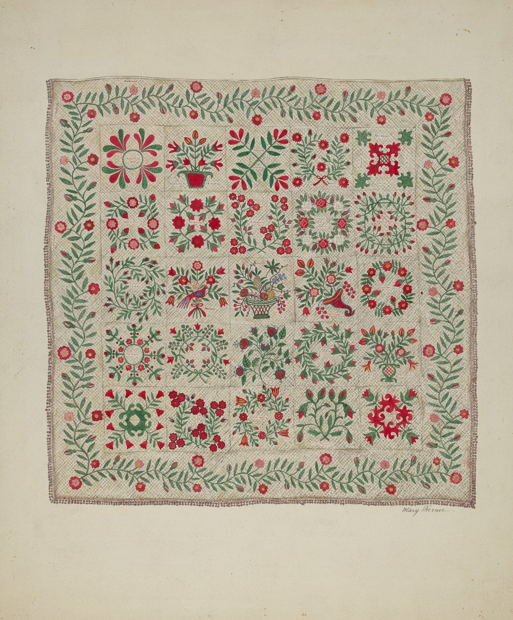 Courtepointe appliquée - Mary Berner