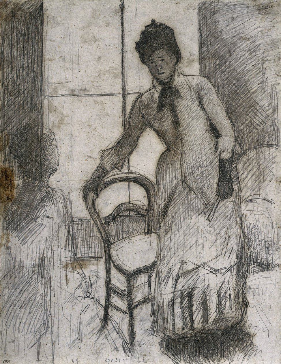 Le Visiteur recto, c. 1881 - Mary Cassatt
