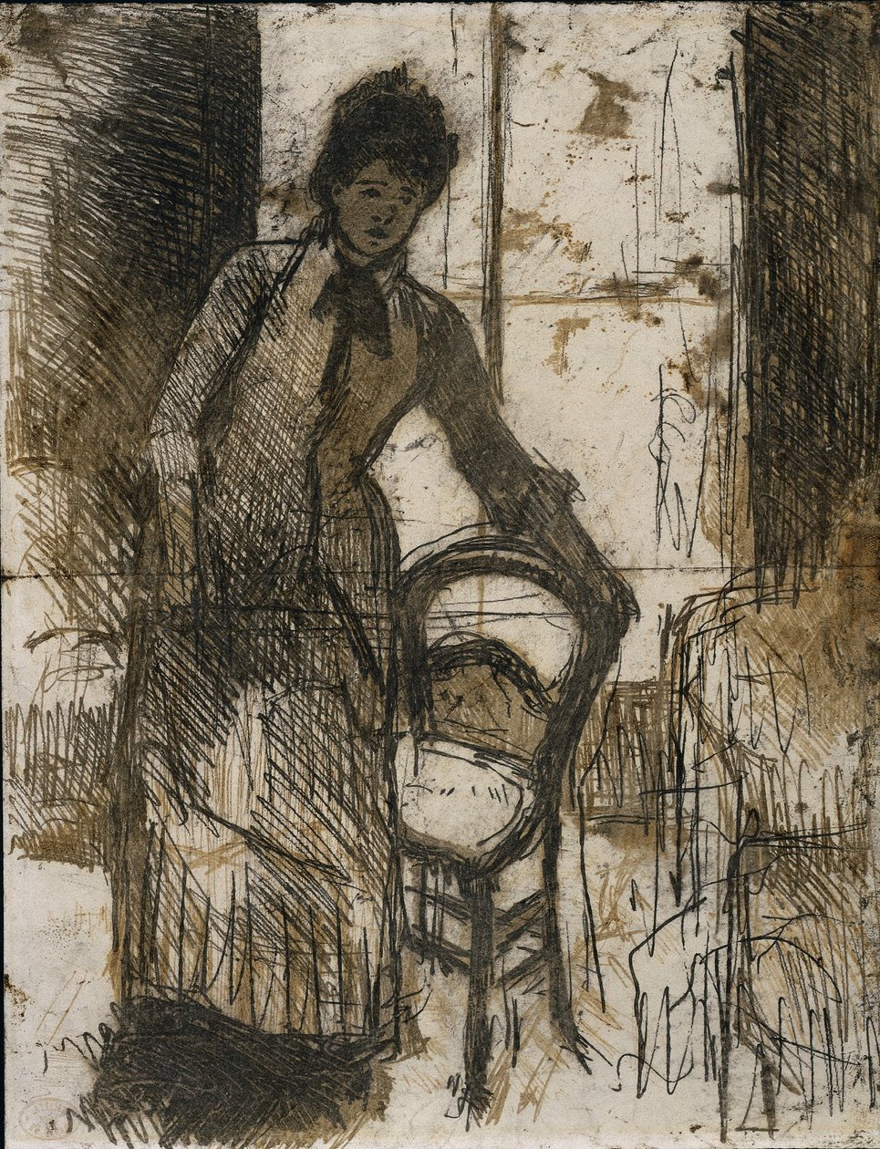 Le Visiteur verso, c. 1881 - Mary Cassatt