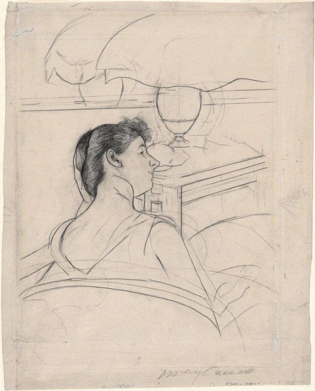 Femme et lampe - Mary Cassatt