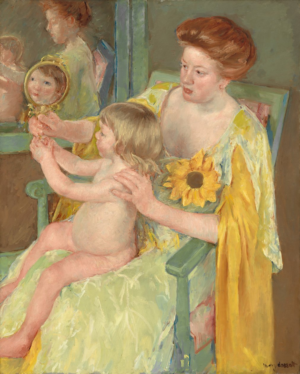 Femme avec un tournesol, vers 1905 - Mary Cassatt