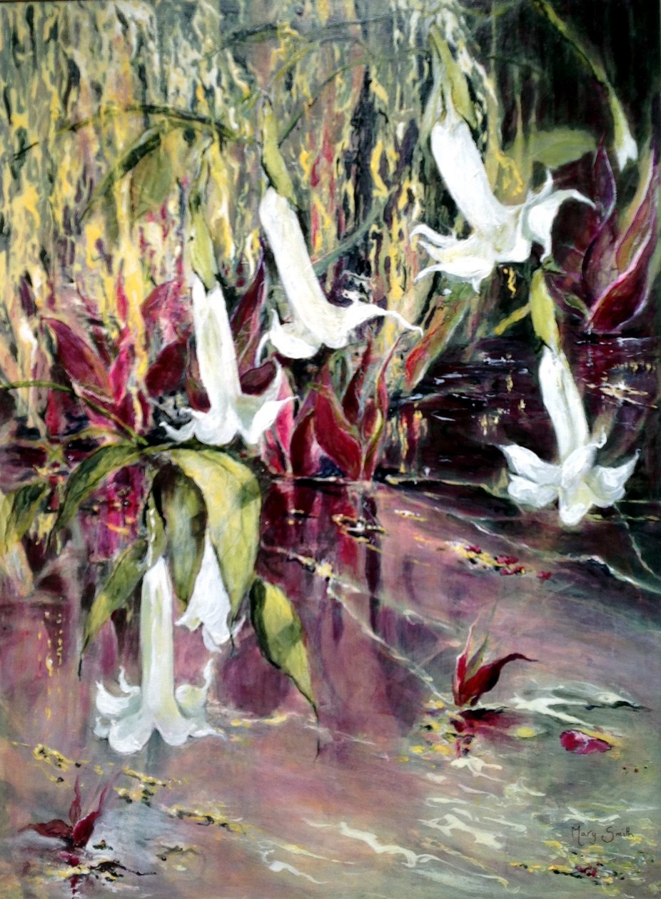 Daturas dans le jardin de Monet - Mary Smith