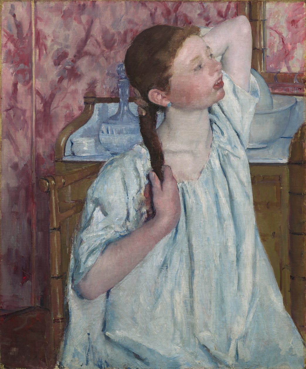Fille arrangeant ses cheveux - Mary Stevenson Cassatt