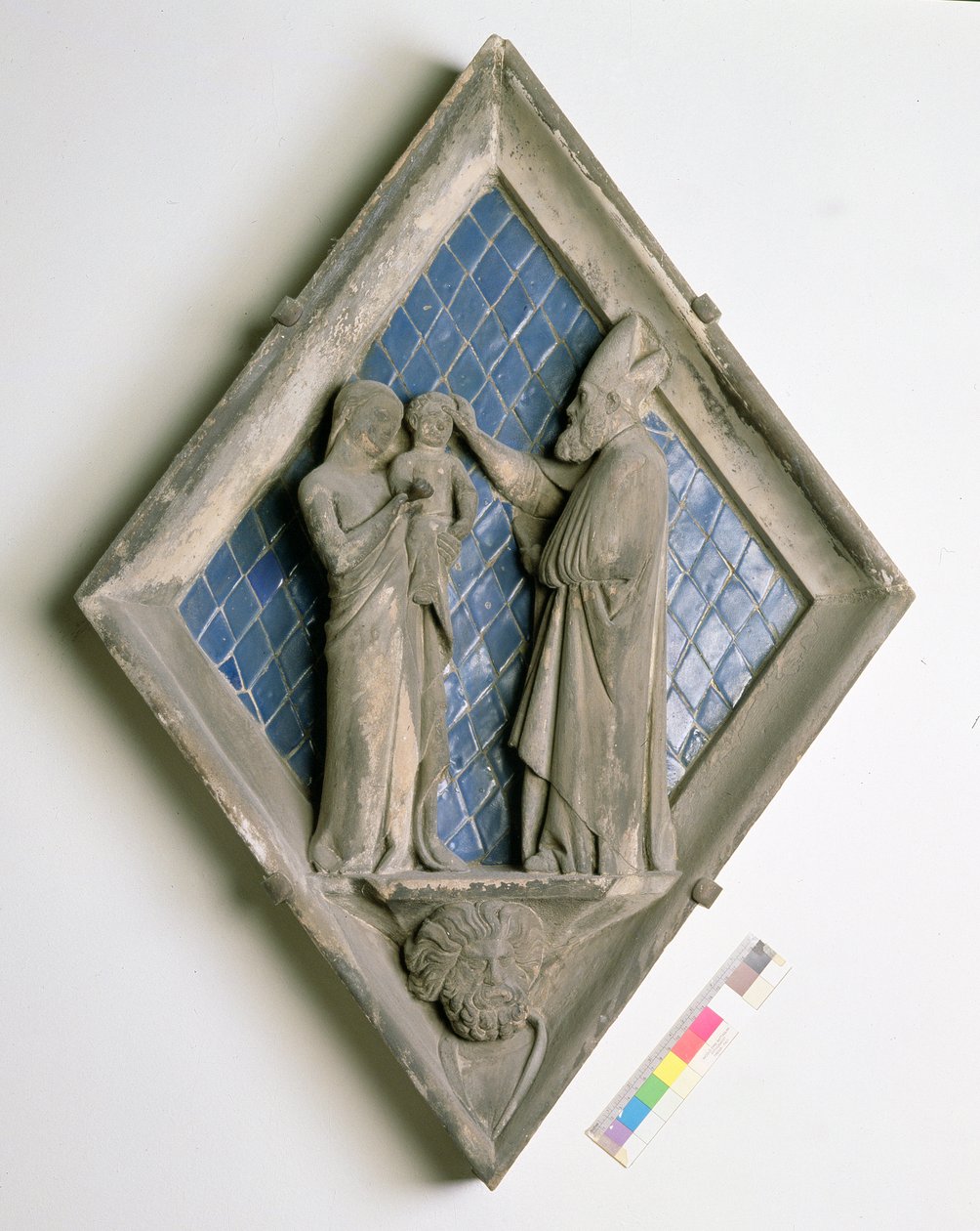 Le baptême, carreau en relief du Campanile - Maso di Banco