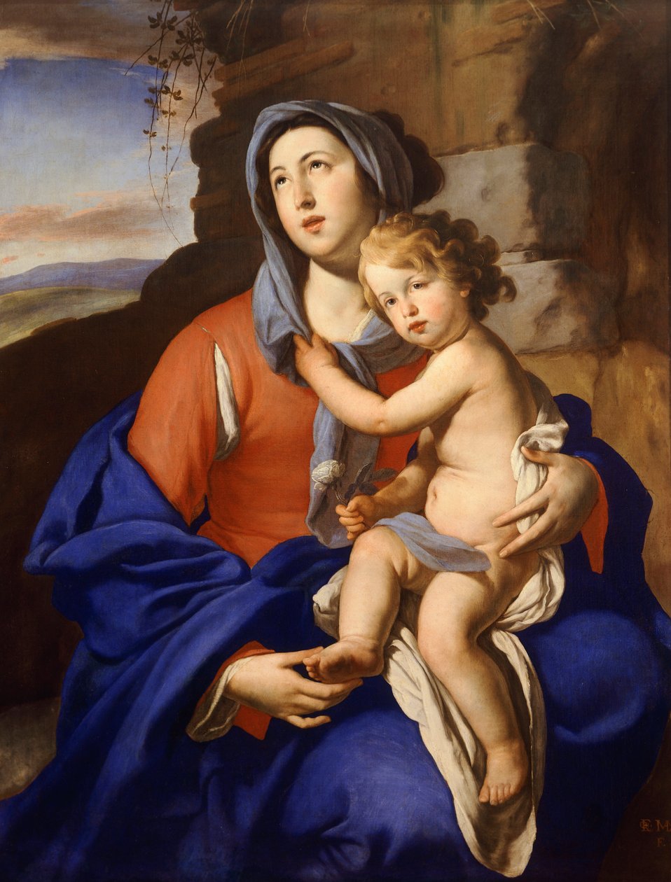 Madone et Enfant, par Massimo Stanzione - Massimo Stanzione