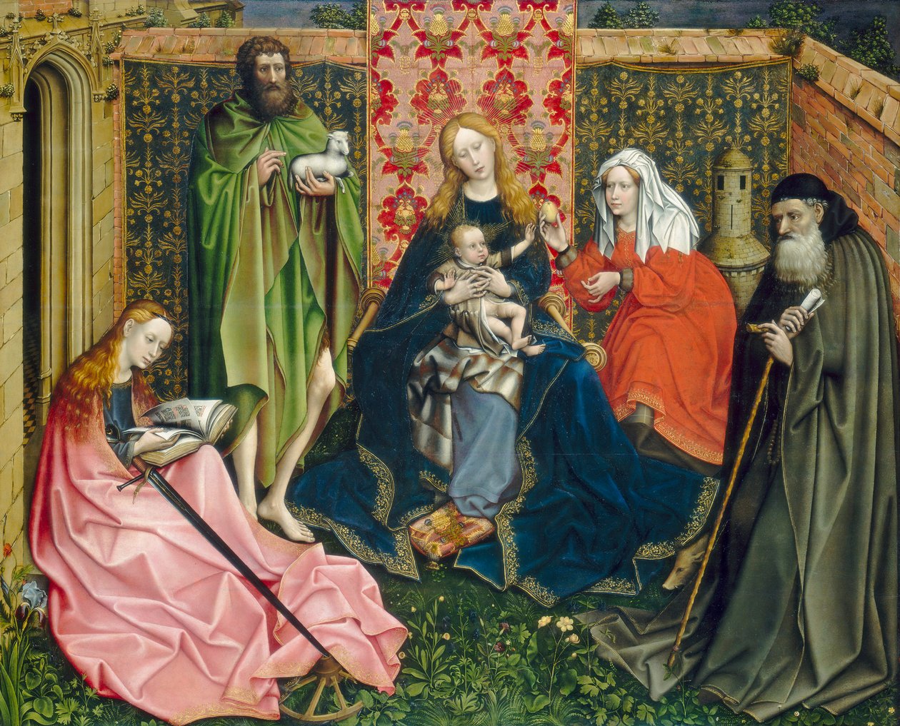 Madone et Enfant avec des Saints dans le Jardin Enclos, vers 1440-60 - Master of Flémalle