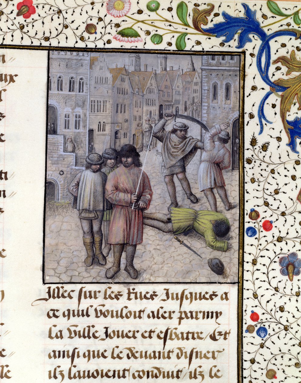 Ms 659 fol.221r Jacob van Artevelde mène une rébellion à Gand contre les comtes de Flandre en 1340, 1477 - Master of Mary of Burgundy