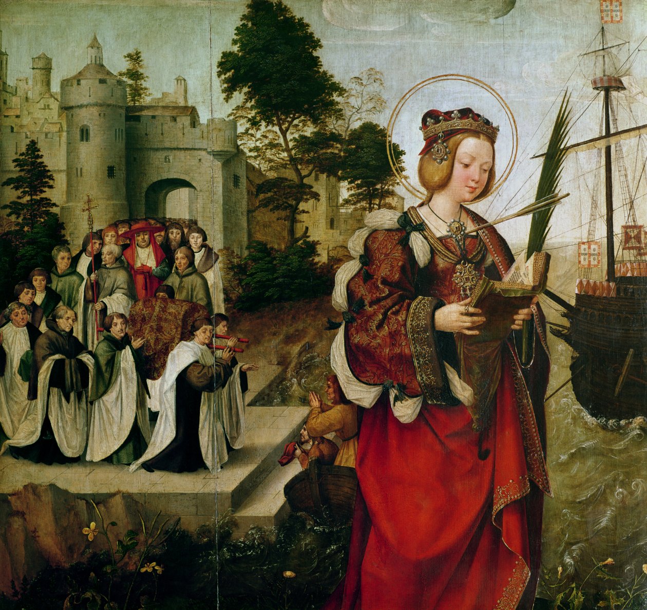 Le cortège des reliques de Sainte Auta, du retable de Sainte Auta, vers 1520 (détail) - Master of the St. Auta Altarpiece