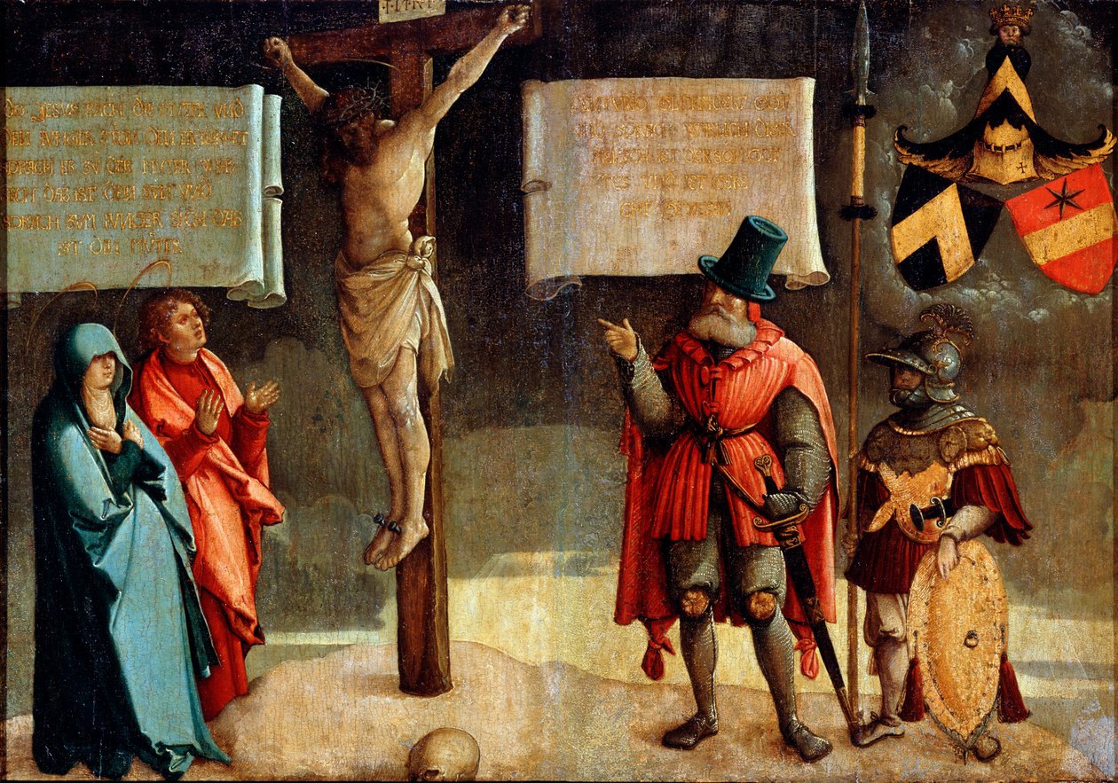 Crucifixion avec donateurs, 16e siècle - Master of Messkirch