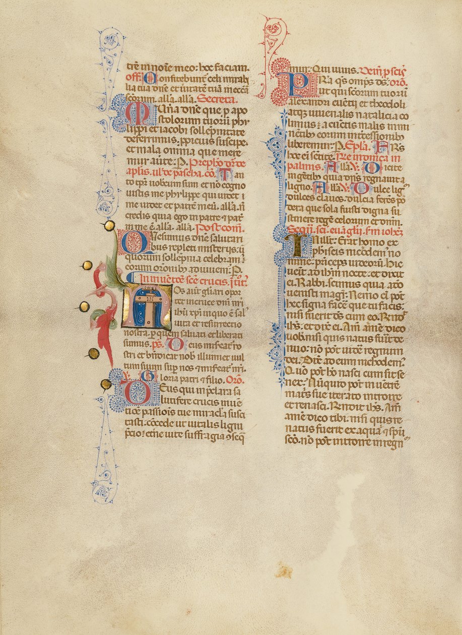 Initiale N : La Croix - Master of the Brussels Initials